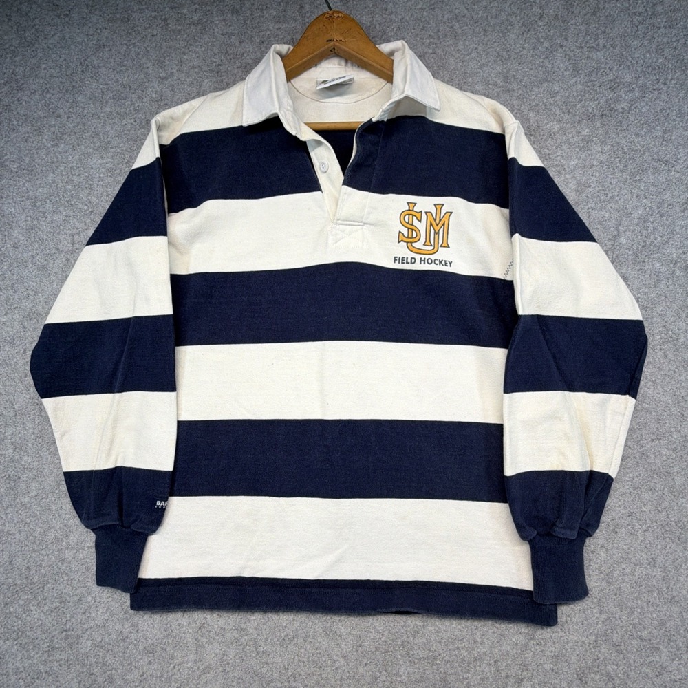 Barbarian Rugby Shirt Mens Medium USM Navy Blue White Heavy Weight